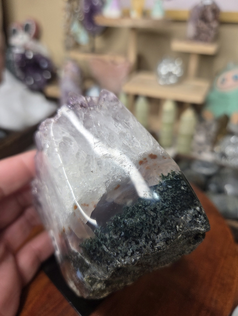 Amethyst Freeform Crystal With   Black  Stand 4 X4 - Picture 5 of 8